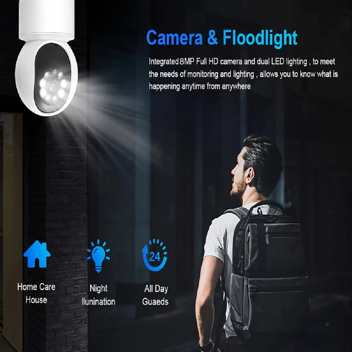 4K Smart WiFi IP Camera Indoor Wireless Security Baby Monitor Supports Two-way Audio Color Night Vision Home Surveillance Camera - AMULET RING STORE
