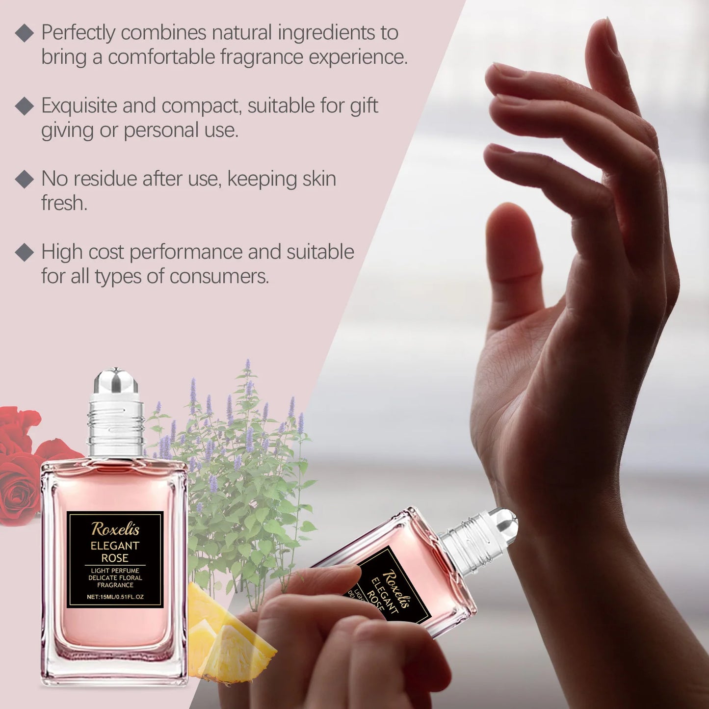 Rose Oil Perfume Mood Smooth Boosting Enhanced Couples Atmosphere Spread Charm Long Lasting Floral Pheromone Attraction Perfume