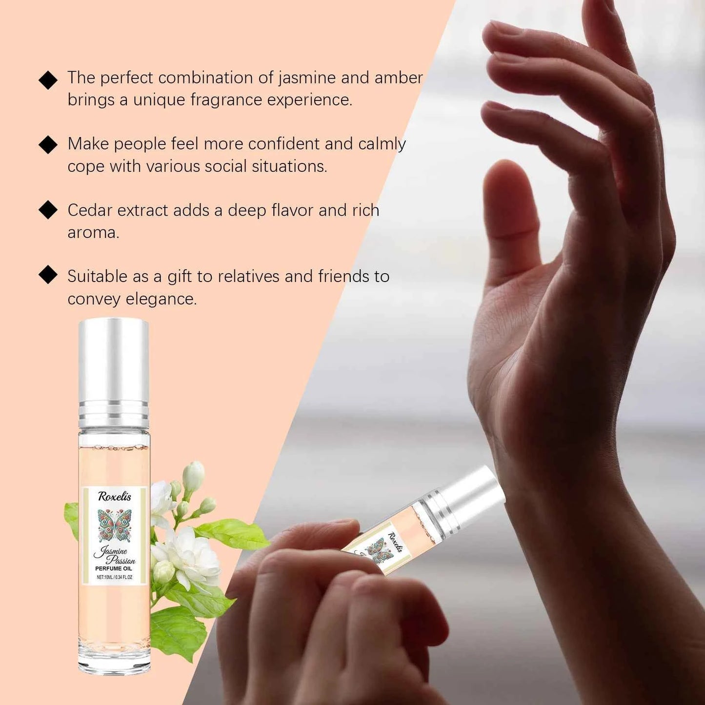 Roxelis Ball Jasmine Perfume Last Fragrance Portable Perfume Charming Charm Perfume Pheromone Fragrance Perfume Charm Fragrance