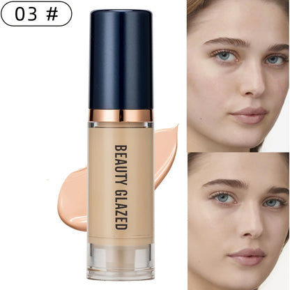 Beauty Glazed 6 Color Liquid Foundation Concealer - Full Coverage, Long-Lasting, Waterproof, Natural Effect, - AMULET RING STORE