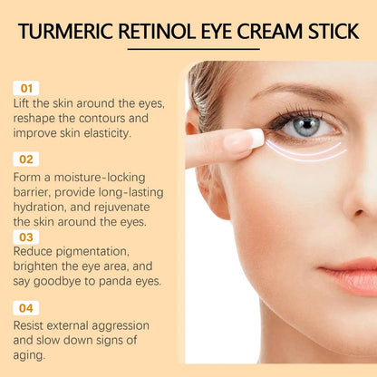 West Month 5g Turmeric Retinol Remove Dark Circles Eye Cream Stick  Anti Eye Bags Puffiness Brightener Moisturizing Eye Cream