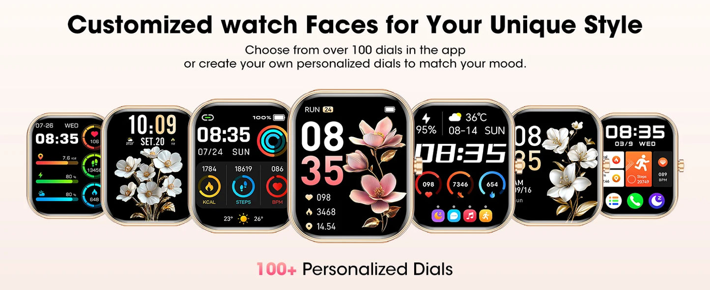 Karchilor 2025 Smartwatch, 1.85 High-Definition Large Screen, Women'S Fitness Tracker, Men'S Ip68 Waterproof, Sports Watch