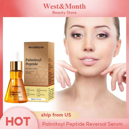 West&Month 50ml Palmitoyl Peptide Firming Facial Serum Hydrating Brightening Smooth Wrinkles Fine Lines Tightening Face Essence