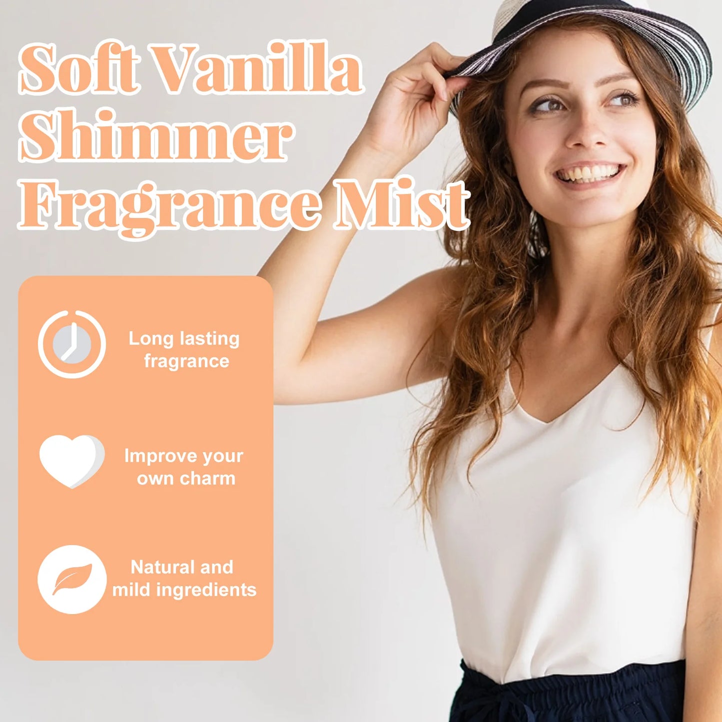 Roxelis 100ml Soft Vanilla Glitter Perfume Spray Floral Seduction Fragrance Mist Freshing Lasting Glamour Daily Dating Perfume