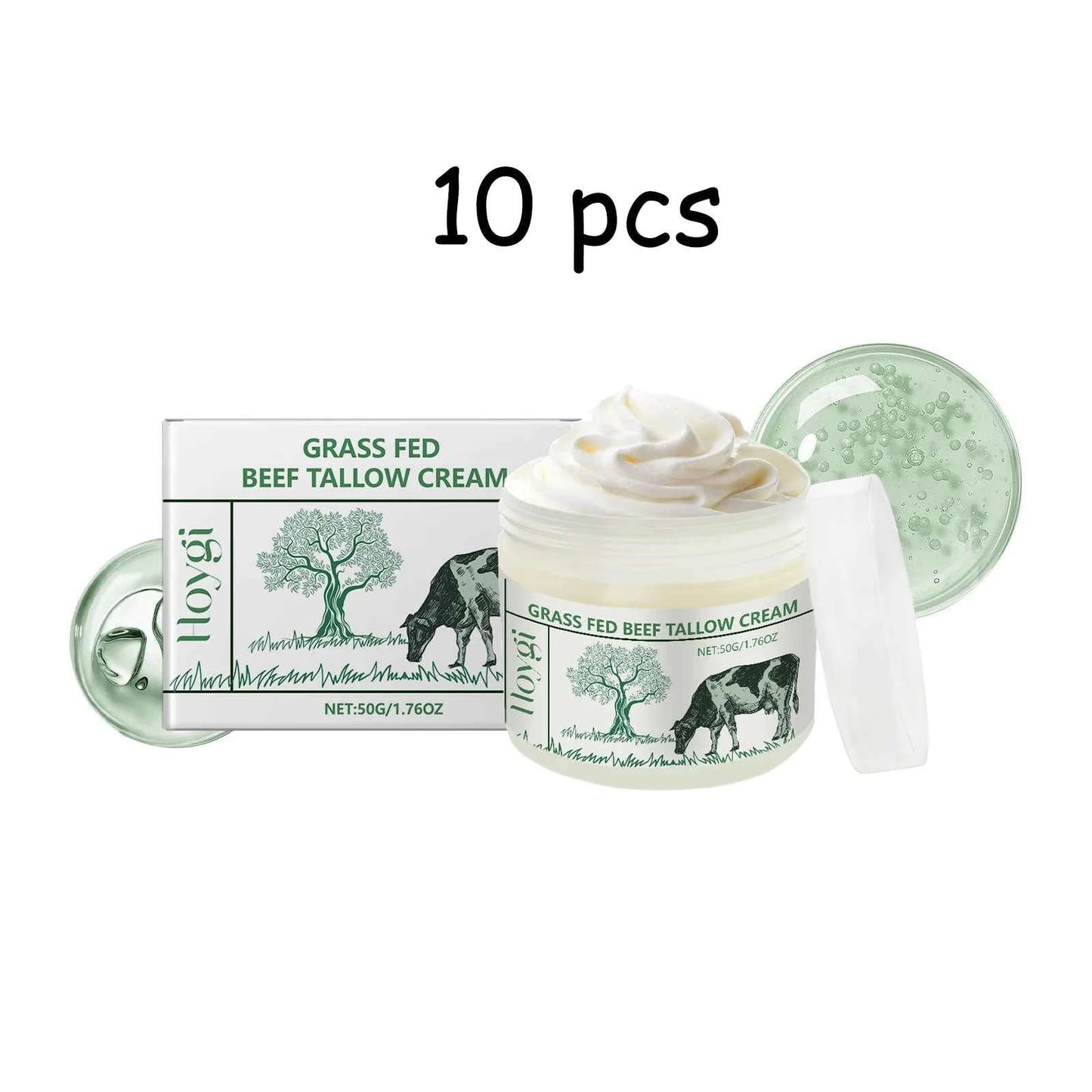 Hoygi Natural Beef Tallow Balm Lasting Moisturizing Improve Skin Texture Enhance Elasticity Smoothing Softening Face Skin Cream