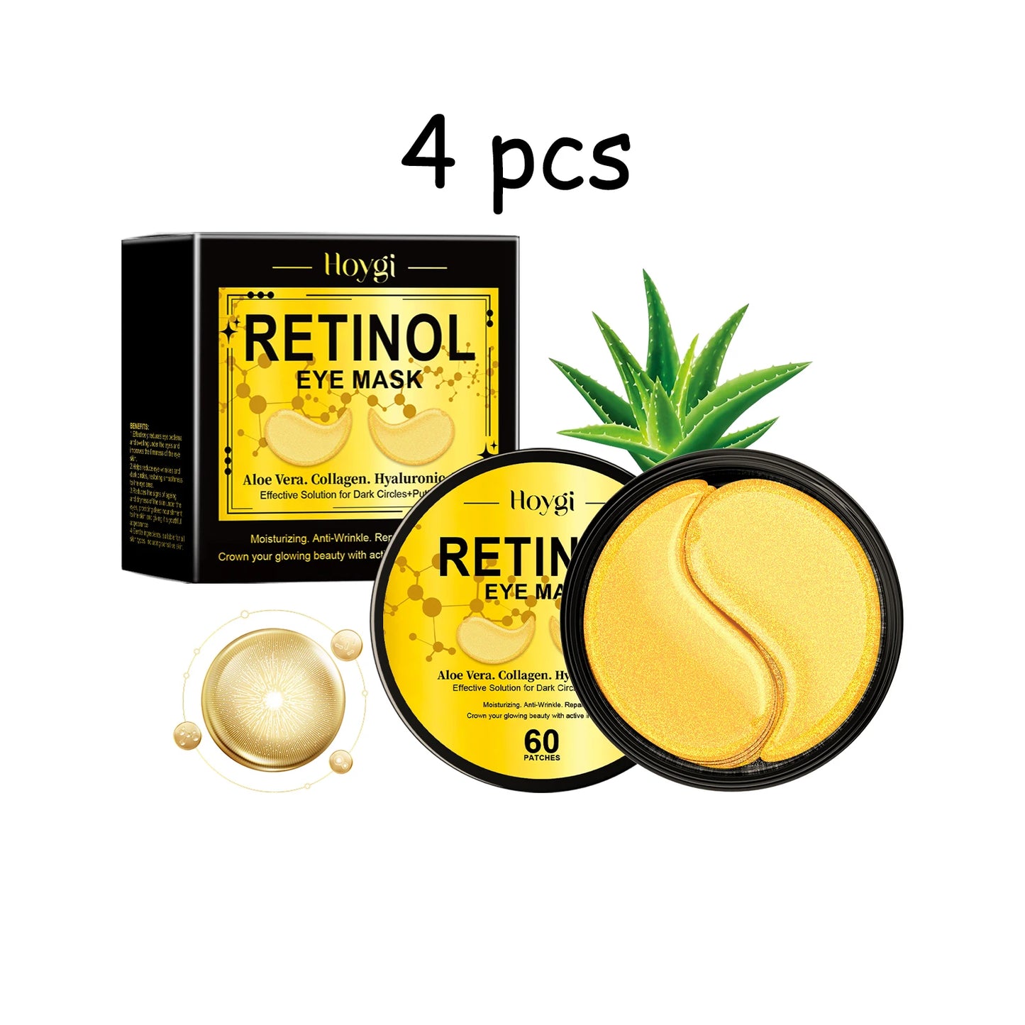 Hoygi Retinol Eyes Mask Moisturizing Remove Dark Circle Fade Fine Line Anti-aging Firming Lifting Smoothing Eye Skin Care Mask