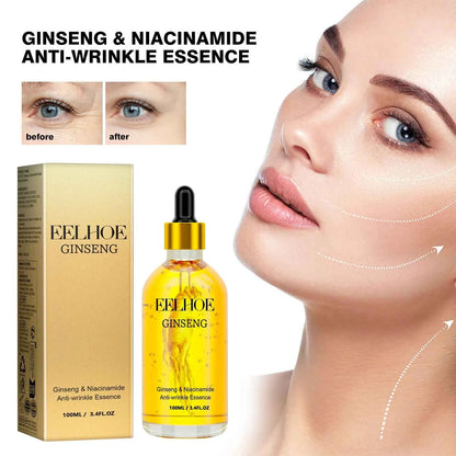 Eelhoe Ginseng Face Anti Wrinkle Serum Reduce Fine Lines Tightening Hydrating Anti-aging Plumping Face Smooth Skin Care Serum