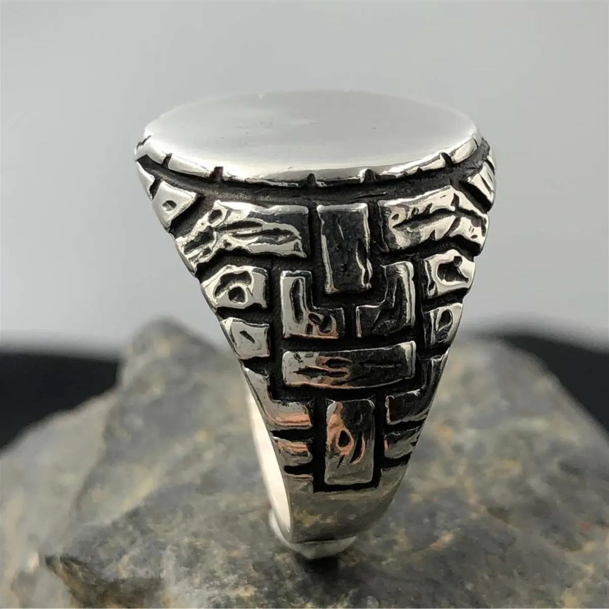 Solid 925 Sterling Silver Personalized Men's Ring Custom Ring