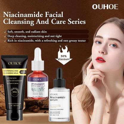 Ouhoe Niacinamide Serum Face Cleanser Brighten Skin Acne Removal Whitening Clean Pores Keratins Remove Moisturizing Skin Care