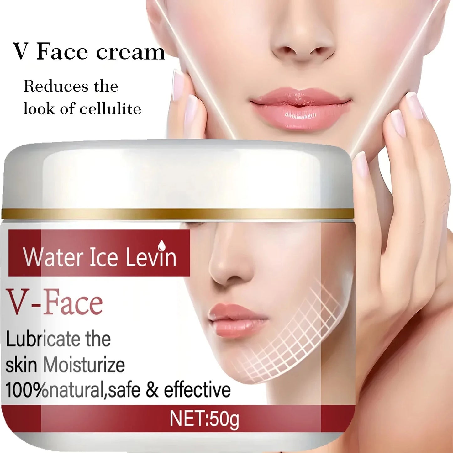 Natural V Face Lifting Cream - Sodium Hyaluronate + Lactic Acid Bacteria Fermentation Light Moisturizing Shaping Firming Small V Face Rejuvenating and Moisturizing Glossy - AMULET RING STORE