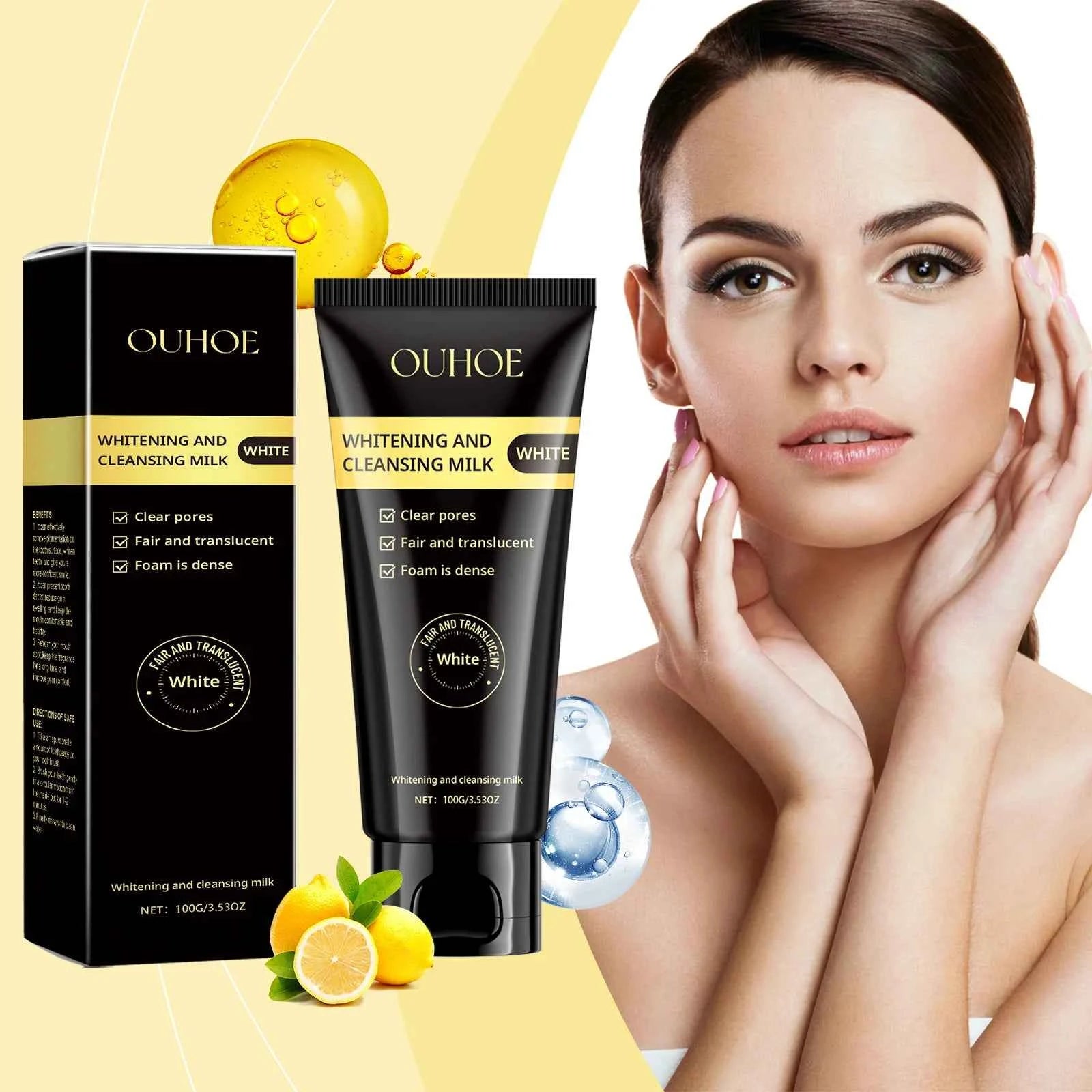Ouhoe Niacinamide Serum Face Cleanser Brighten Skin Acne Removal Whitening Clean Pores Keratins Remove Moisturizing Skin Care