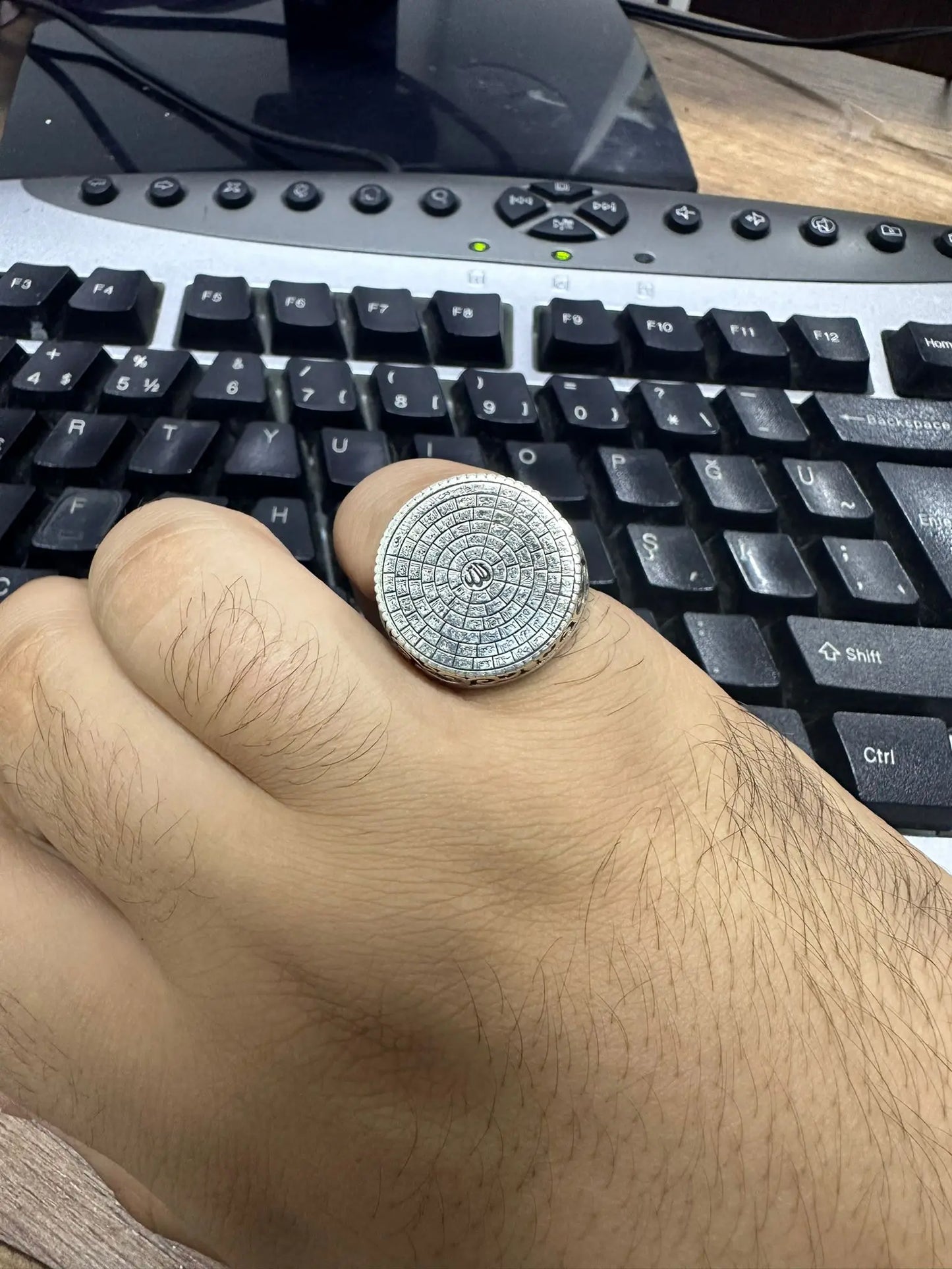 Solid 925 Sterling Silver Asmaulhusna (Names of Allah) Islamic Men's Ring  High Quality Handmade Jewelry Gift For Him