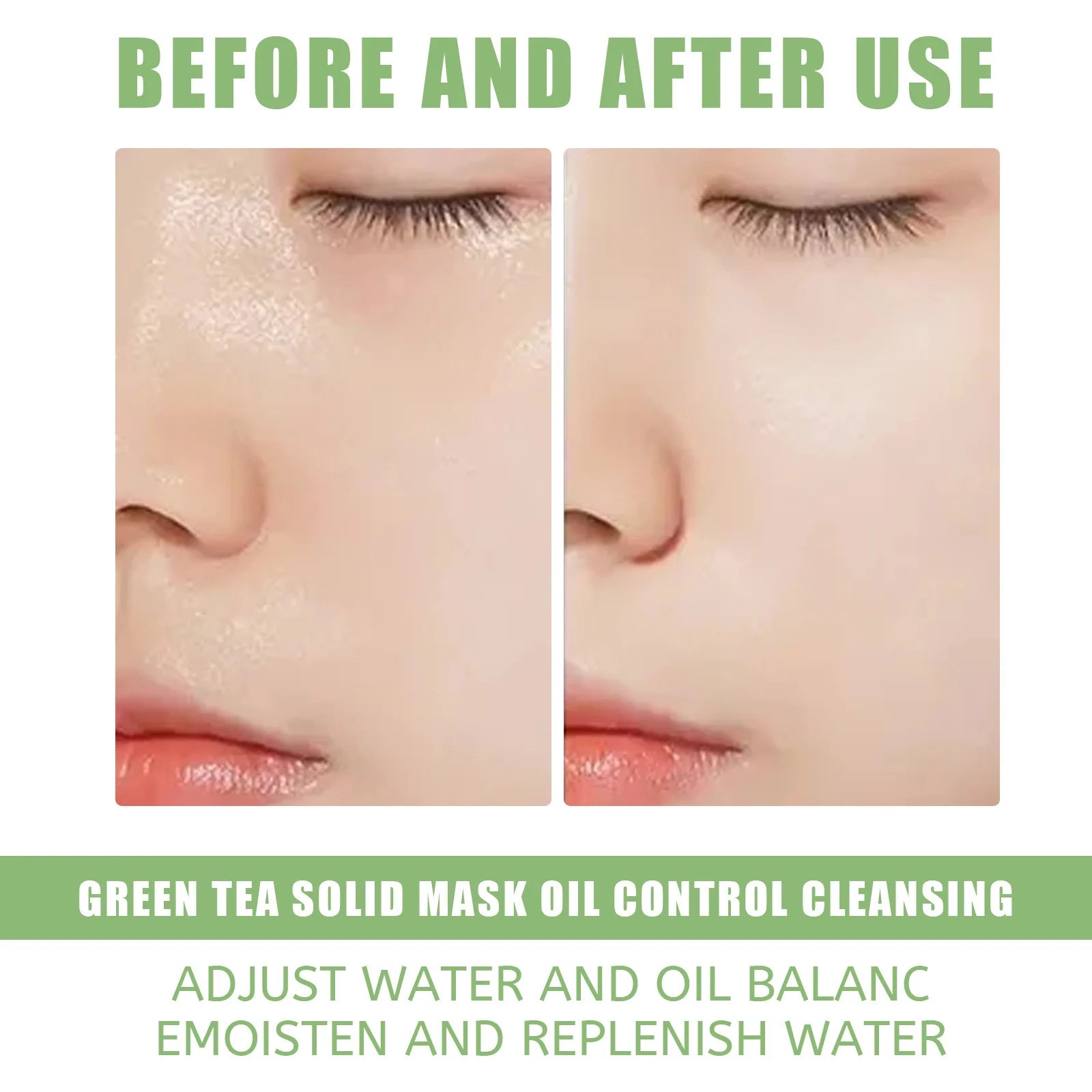 Eelhoe 40g Green Tea Cleansing Solid Face Mask Stick Acne Treatment Oil Control Moisture Remove Blackhead Clean Pores Face Mask - AMULET RING STORE
