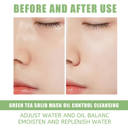 Eelhoe 40g Green Tea Cleansing Solid Face Mask Stick Acne Treatment Oil Control Moisture Remove Blackhead Clean Pores Face Mask - AMULET RING STORE