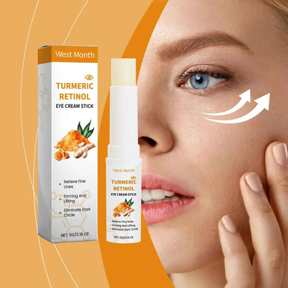 West Month 5g Turmeric Retinol Remove Dark Circles Eye Cream Stick  Anti Eye Bags Puffiness Brightener Moisturizing Eye Cream