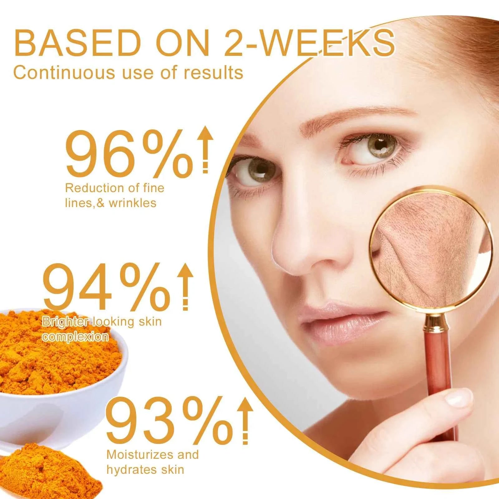 50ml Hoygi Turmeric Collagen Face Cream Dilute Color Spots Reduce Wrinkles Natural Skin Whiten Brighten Firm Moisturize Cream