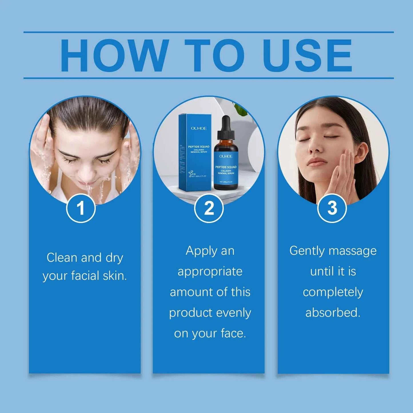 Ouhoe Collagen Polypeptide Essence Liquid Can Lift And Nourish Skin Fade Fine Lines Moisturize Firm Skin for All Skin Types