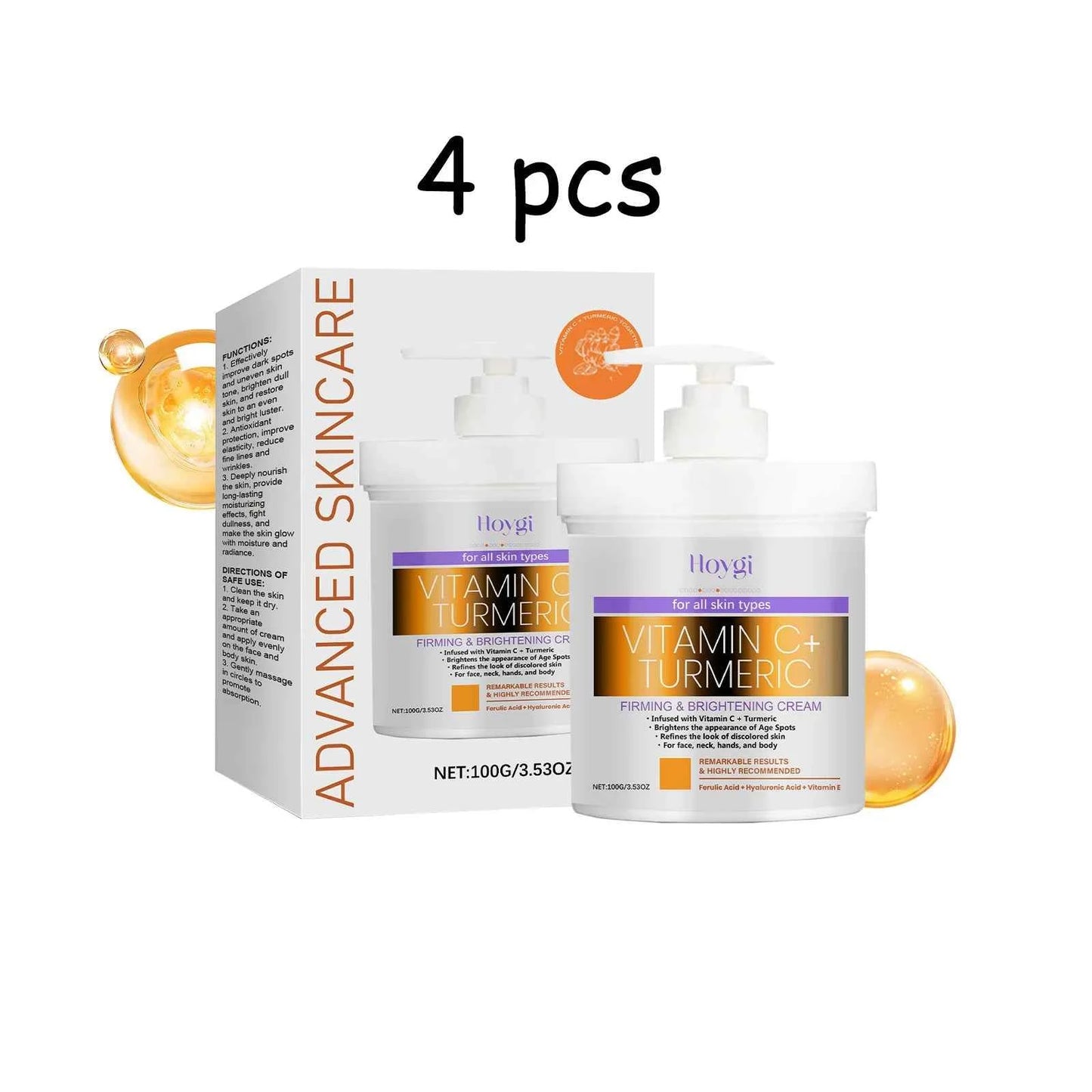 Hoygi Turmeric Body Skin Lotion Moisturizing Improve Skin Elasiticty Reduce Roughness Wrinkle Removal Glowing Skin Lotion