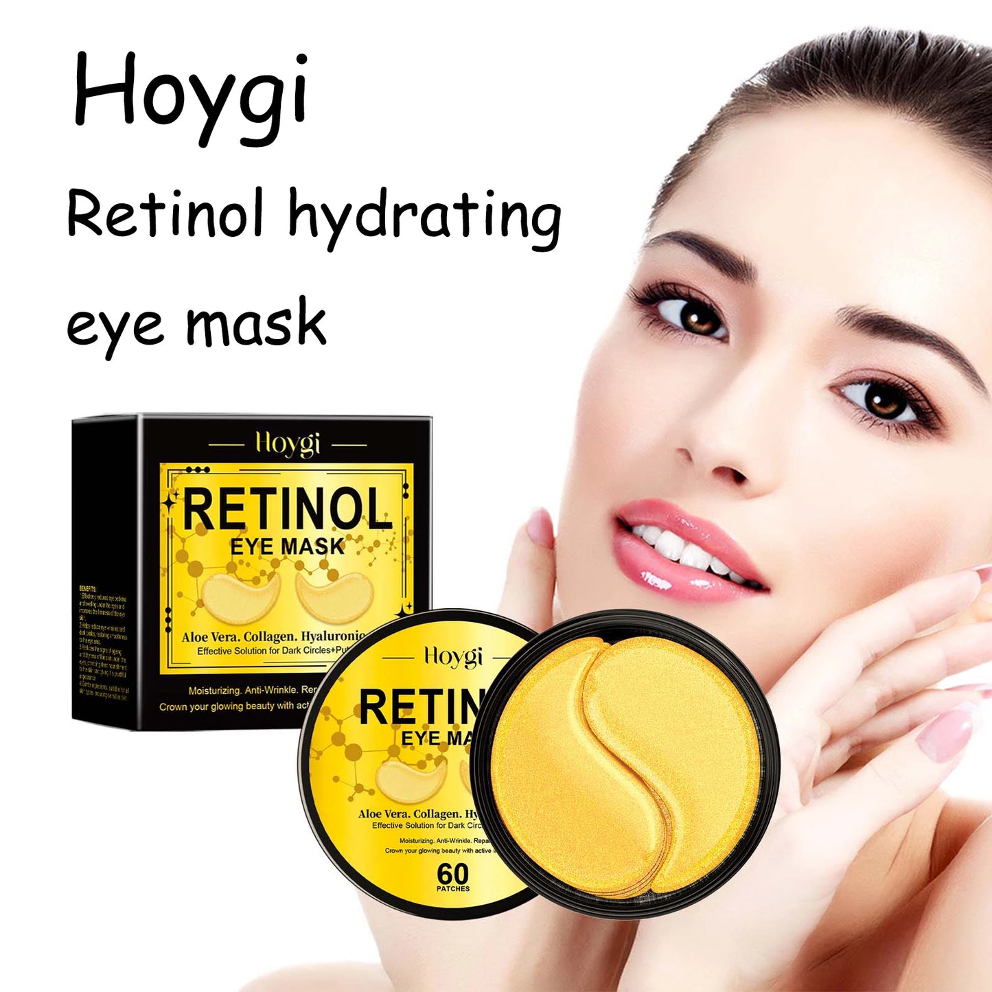Hoygi Retinol Eyes Mask Moisturizing Remove Dark Circle Fade Fine Line Anti-aging Firming Lifting Smoothing Eye Skin Care Mask