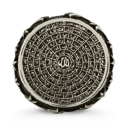 Original 925 Sterling Silver Ring With Names Of God In Islam Handmade Classic Vintage Jewelry