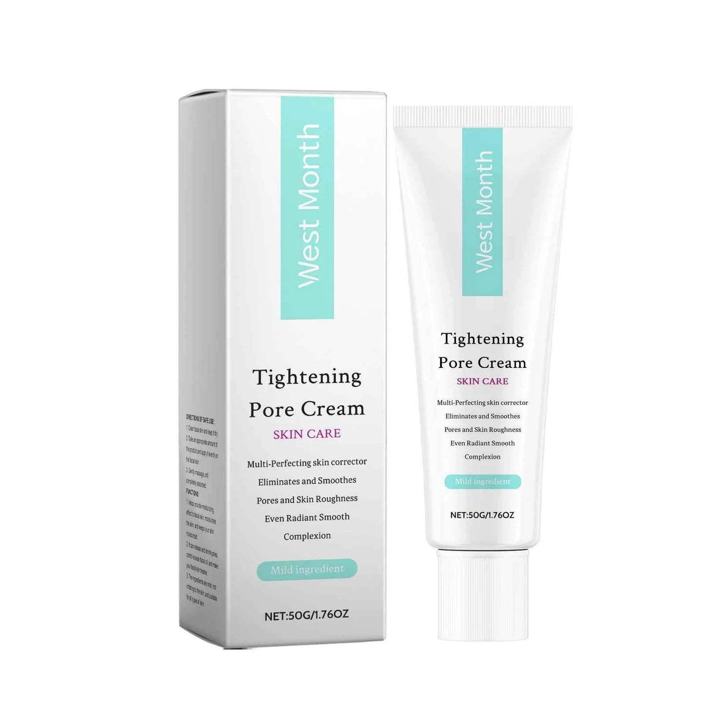 West&Month 50g Tightening Pore Cream Oil Control Moisturizing Brighten Skin Care Smooth Facial Refreshing Shrink Pore Face Cream