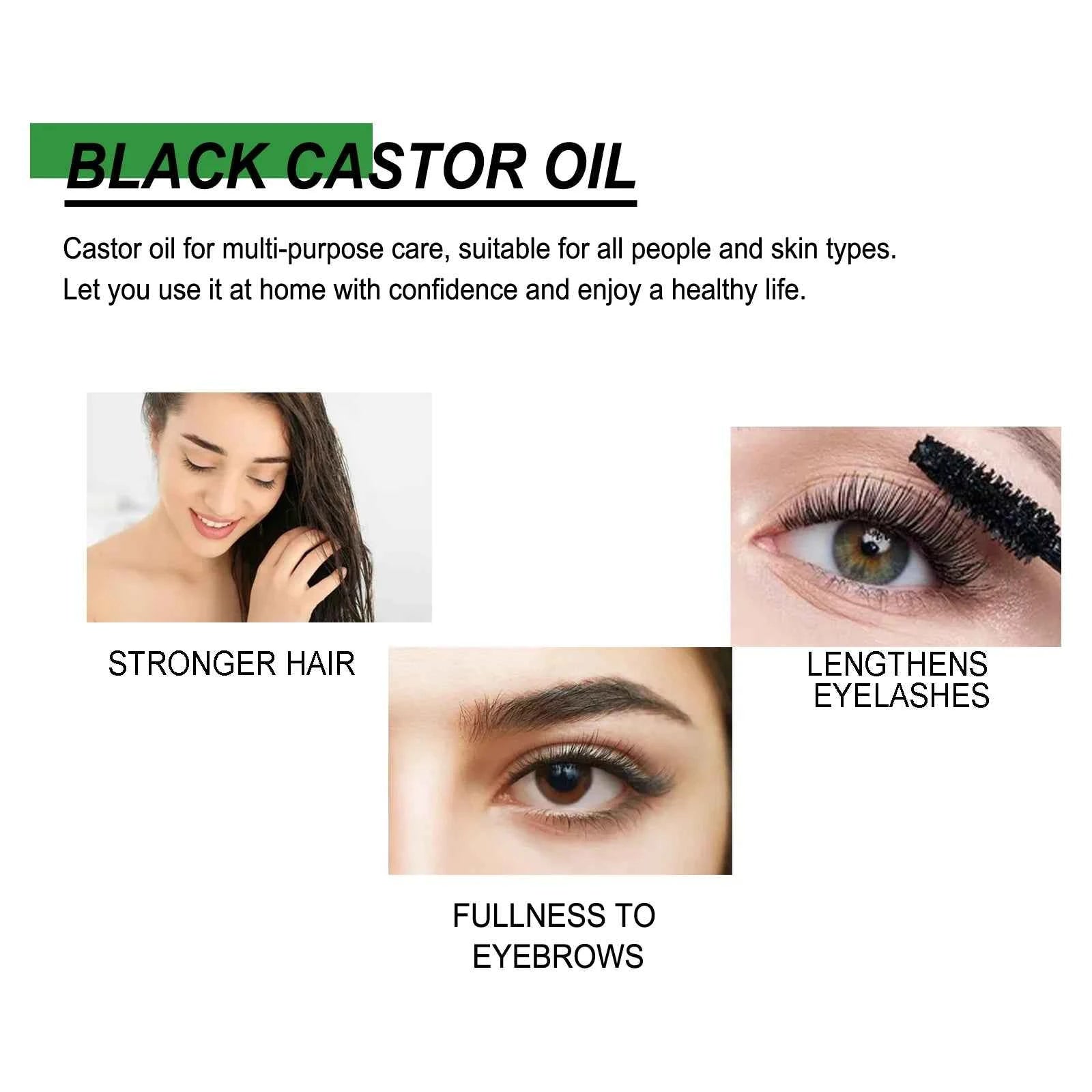 Black Castor Oil Nourishes Hair Growth Care Massage Scalp Treatment Baldness Repair Hydrates Liquid Anti Frizz Loss Hair Serum