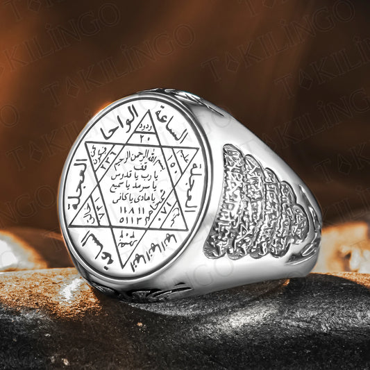 Seven Archangels Ring for Men 925 Sterling Silver The Seal Of Solomon