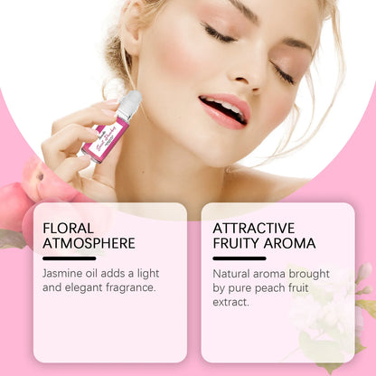 Roxelis 30ml Pheromone Perfume Roller Ball Long Lasting Peach Fragrance Oil Armpit Odor Remover Dating Scent Charming Perfume