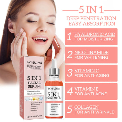 30ml Jaysuing Whiten Anti-Aging Facial Essence Reduce Fine Lines Firm Shrink Pores Fade Spots Moisturize Brighten Facial Essence - AMULET RING STORE