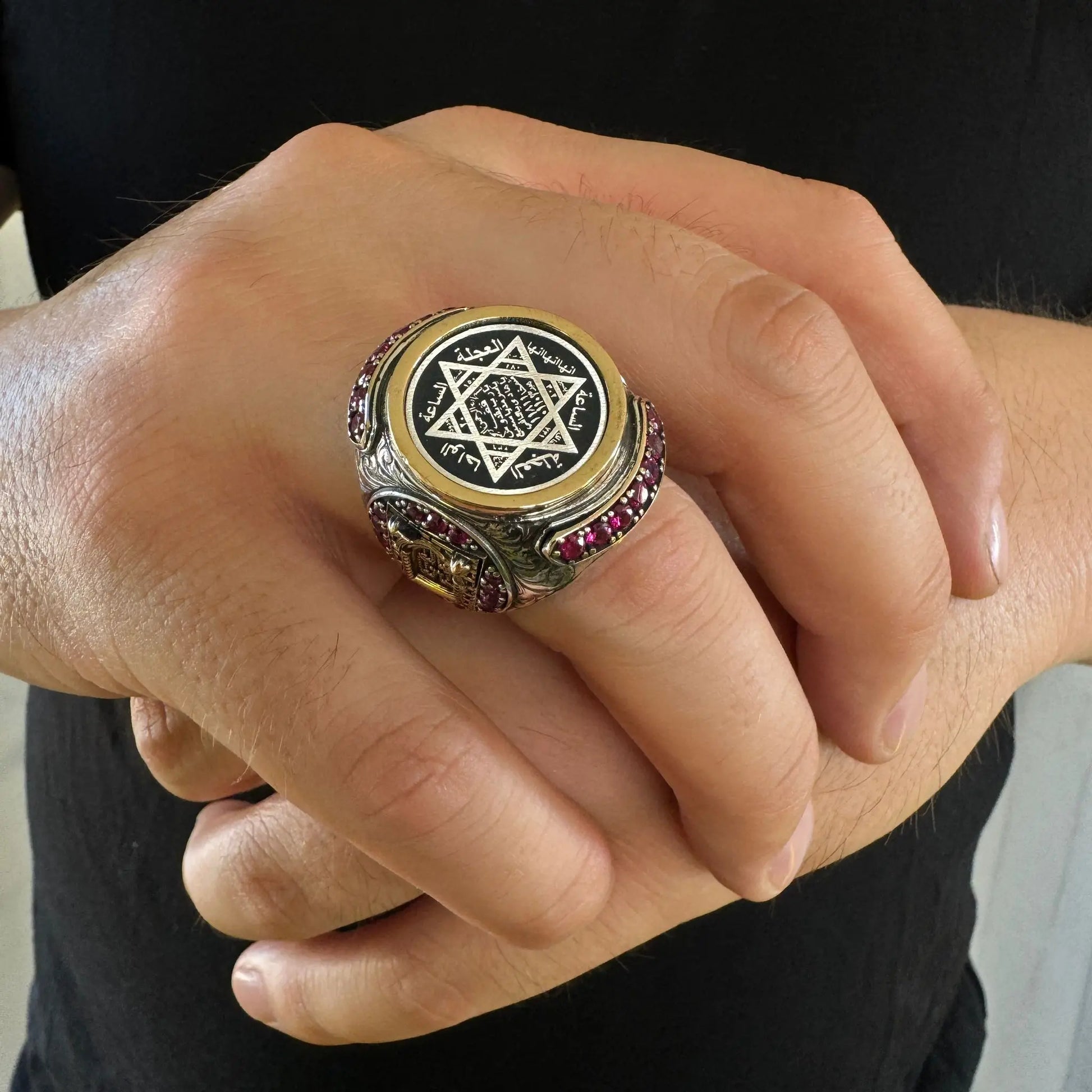 The Seal Of Solomon Tetragrammaton Archangels Protection Amulet Ring AMULET RING STORE