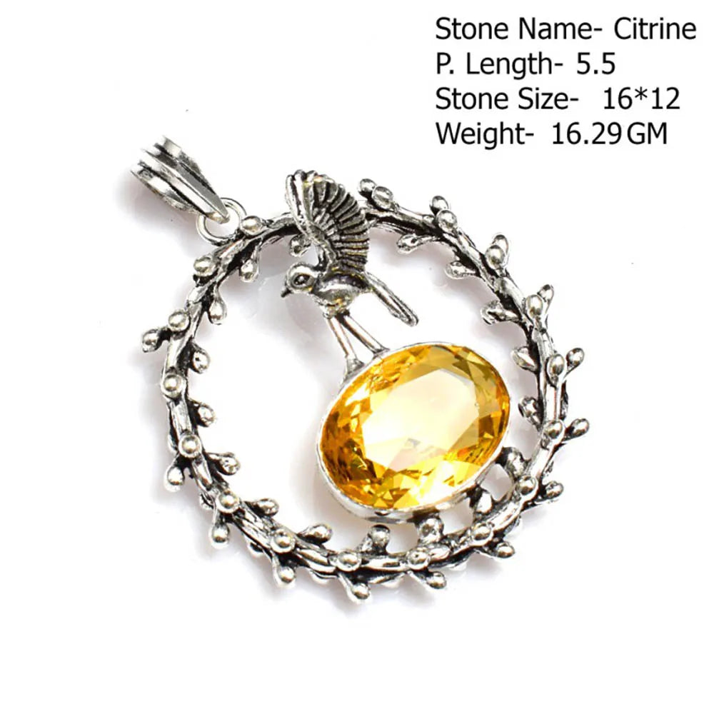 Genuine Labradorite Antique  Pendant Hand Made Women Jewelry Gift