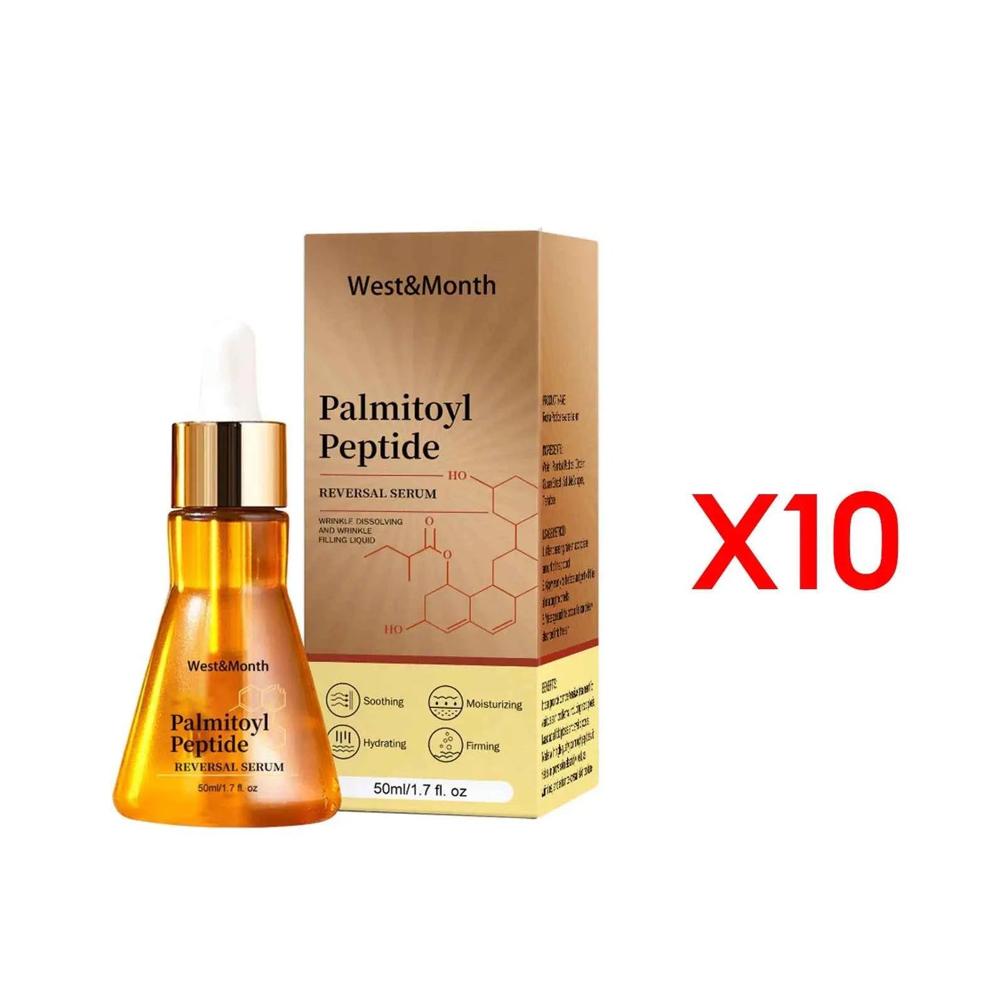West&Month 50ml Palmitoyl Peptide Firming Facial Serum Hydrating Brightening Smooth Wrinkles Fine Lines Tightening Face Essence