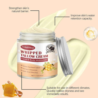 Woodsleep 114g Beef Tallow Nourish Face Cream Moisturizing Refreshing Facial Skin Soothing Hydrate Improve Rough Dry Skin Cream