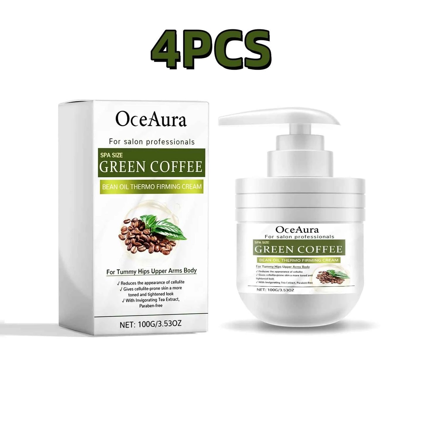 100g Oceaura Green Coffee Soybean Oil Firm Body Cream Shrink Pores Remove Acne Pimples Moisturize Nourish Massage Body Lotion