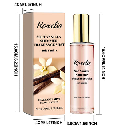 Roxelis 100ml Soft Vanilla Glitter Perfume Spray Floral Seduction Fragrance Mist Freshing Lasting Glamour Daily Dating Perfume