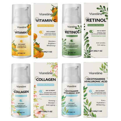 Viareline 30g Moisturizing Face Care Cream Series Hydrating Brighten Skin Tone Firm Wrinkles Repair Dullness Tender Facial Cream