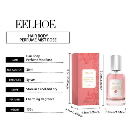Eelhoe 30ml Rose Body Hair Perfume Spray Fresh Elegant Lasting Floral Fragrance Pheromone Flirting Dating Charming Perfume Spray