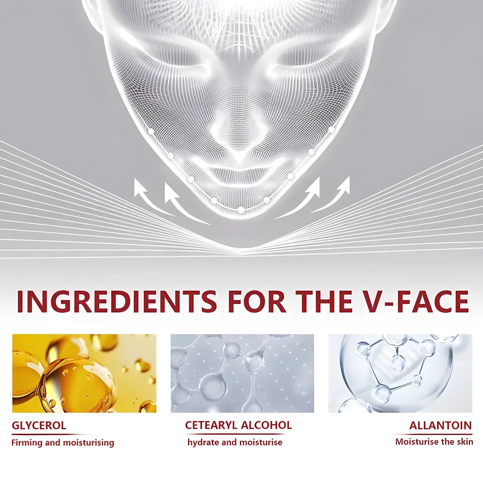 Natural V Face Lifting Cream - Sodium Hyaluronate + Lactic Acid Bacteria Fermentation Light Moisturizing Shaping Firming Small V Face Rejuvenating and Moisturizing Glossy - AMULET RING STORE