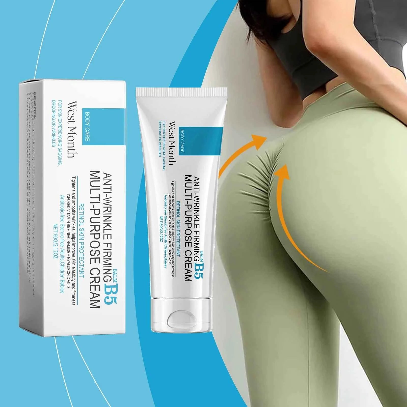 West&Month 60g Butter B5 Firming Cream Face Body Care Improve Sagging Skin Moisturizing Fade Wrinkles Tightening Skin Cream