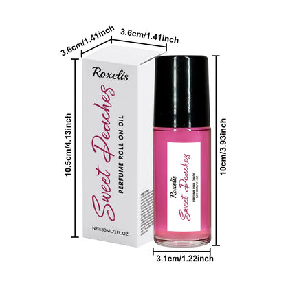 Roxelis 30ml Pheromone Perfume Roller Ball Long Lasting Peach Fragrance Oil Armpit Odor Remover Dating Scent Charming Perfume