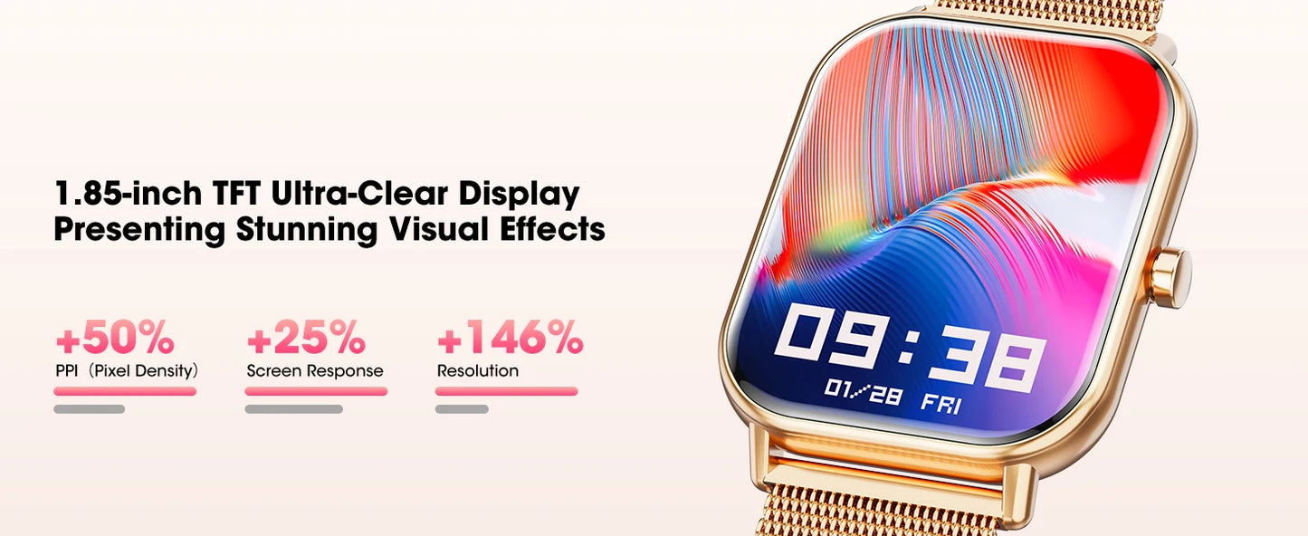 Karchilor 2025 Smartwatch, 1.85 High-Definition Large Screen, Women'S Fitness Tracker, Men'S Ip68 Waterproof, Sports Watch