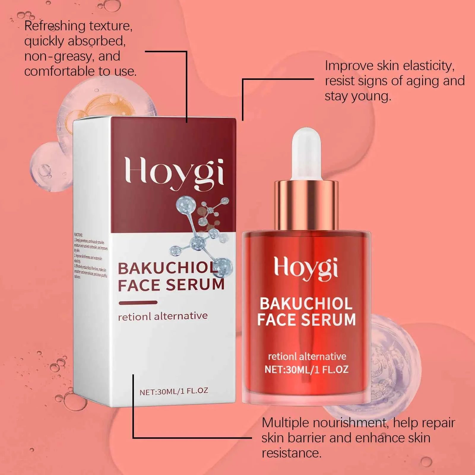 Hoygi Retinol Face Serum Glowing Skin Tone Improve Skin Elasticity Refreshing Texture Anti-aging Moisturizing Facial Serum