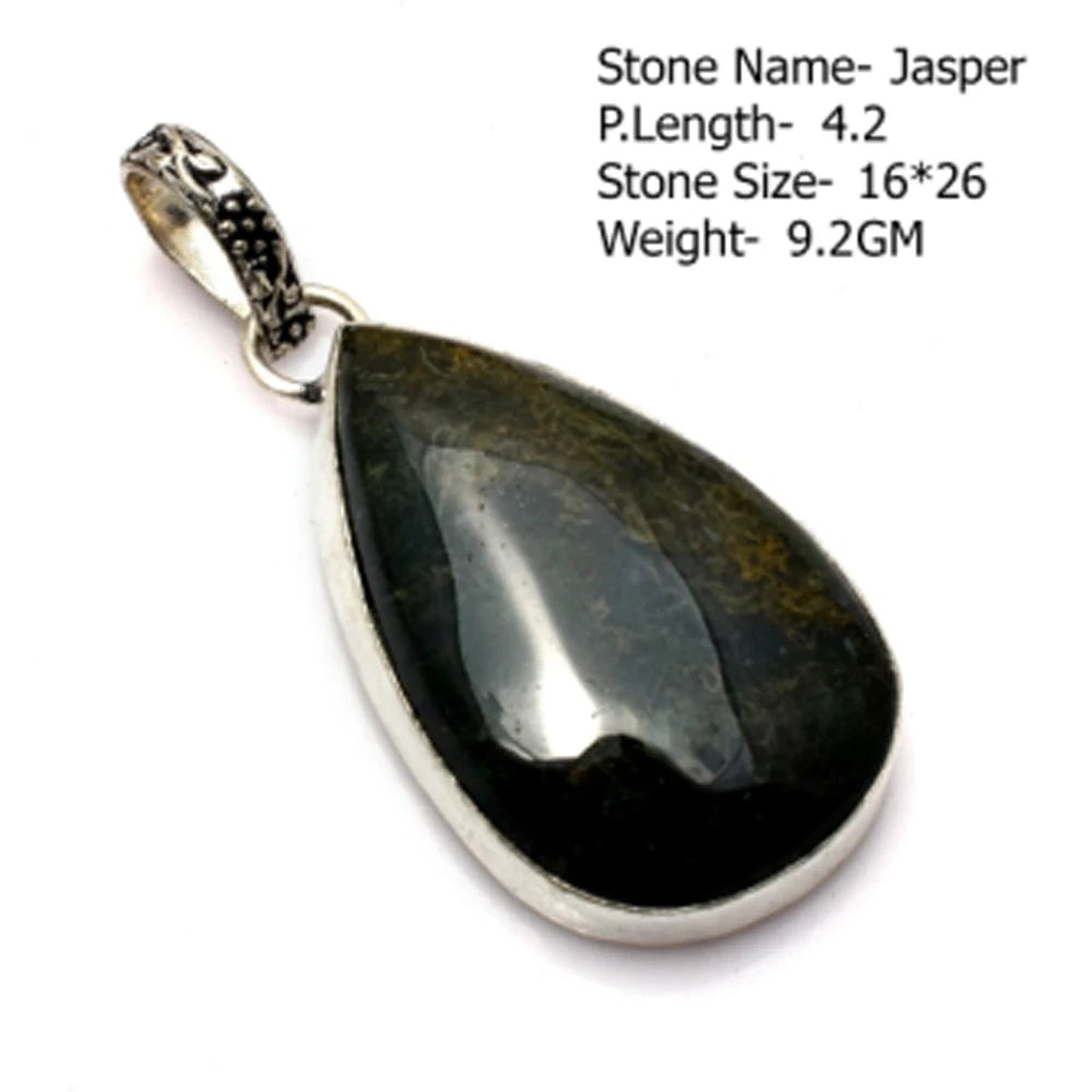 Genuine Labradorite Rutile Topaz Lapis Jasper  Pendant