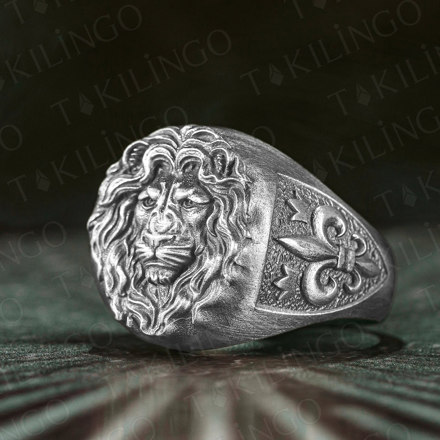 925K Sterling Silver Lion Ring, Lion King Signet Ring, Vintage Silver Ring, 3D Lion Head Men's Ring, Lion Ring Heavy Metal ring