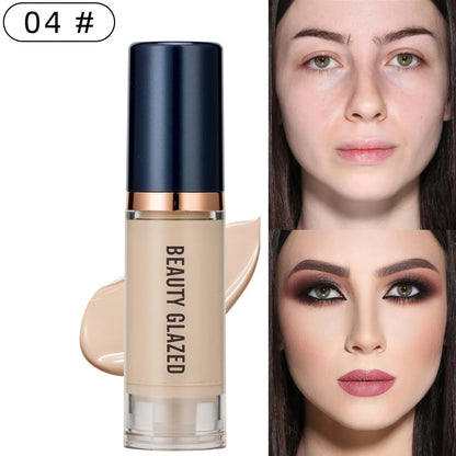 Beauty Glazed 6 Color Liquid Foundation Concealer - Full Coverage, Long-Lasting, Waterproof, Natural Effect, - AMULET RING STORE
