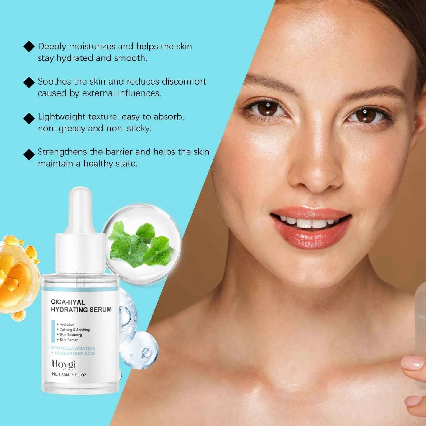 Hoygi 30ml Hyaluronic Acid Hydrating Face Serum Brightening Skin Tone Improve Dullness Moisturizing Face Care Nourish Face Serum