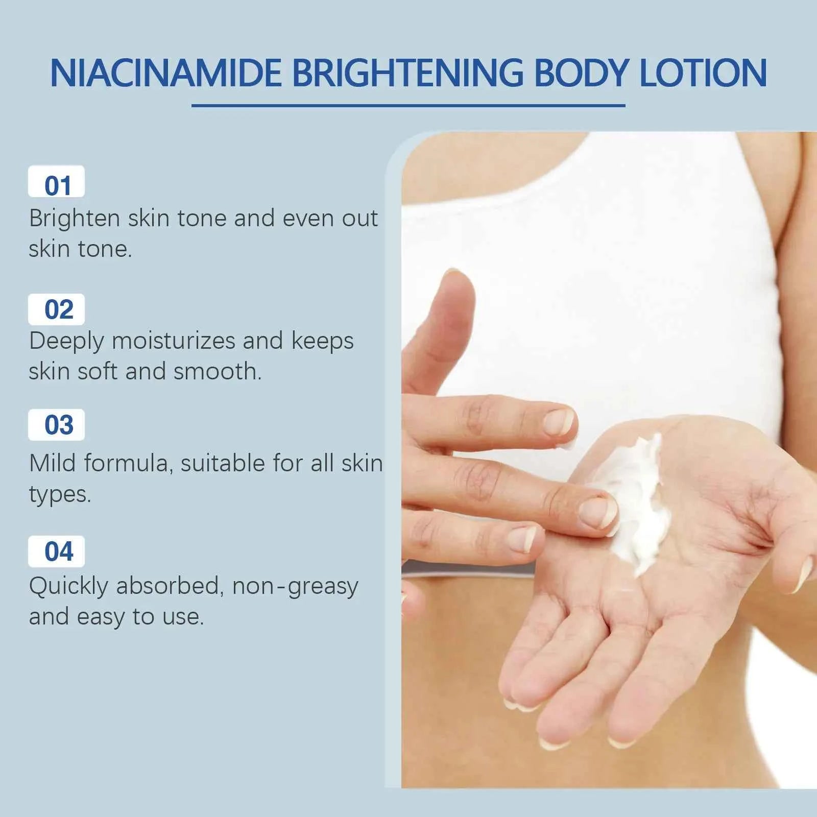 Oceaura Nicotinamide Whitening Skin Lotion Nourishing Moisturizing Fast Absorbed Non-greasy Brightening Tone Skin Care Lotion