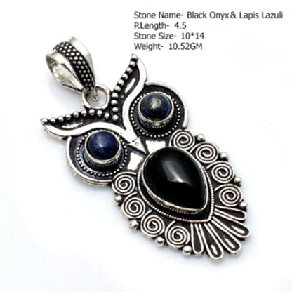 Genuine Labradorite Rutile Topaz Lapis Jasper  Pendant