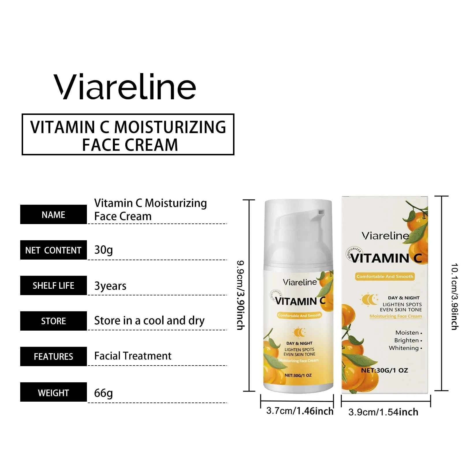 Viareline 30g Moisturizing Face Care Cream Series Hydrating Brighten Skin Tone Firm Wrinkles Repair Dullness Tender Facial Cream