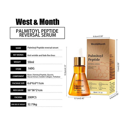 West&Month 50ml Palmitoyl Peptide Firming Facial Serum Hydrating Brightening Smooth Wrinkles Fine Lines Tightening Face Essence
